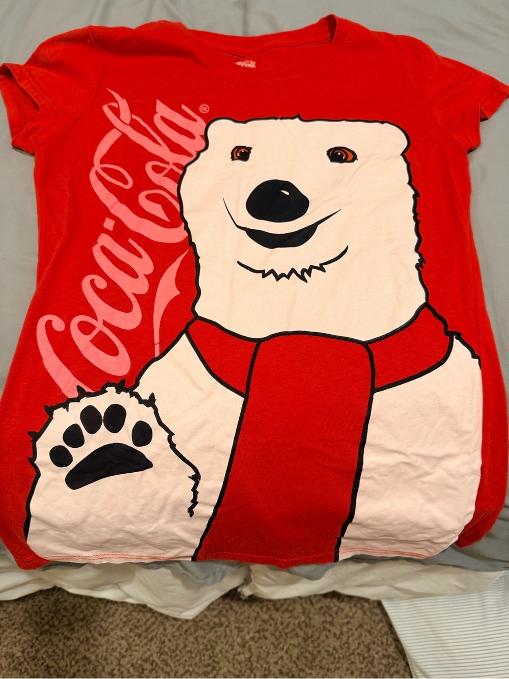 Coca Cola Red Womenโs Polar Bear Tee